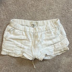 Joie White linen shorts